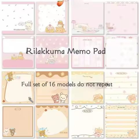 320/1280 Pages Rilakkuma Memo Pad Cartoon Ins Popularity Notes Kawaii Message Paper Students Station
