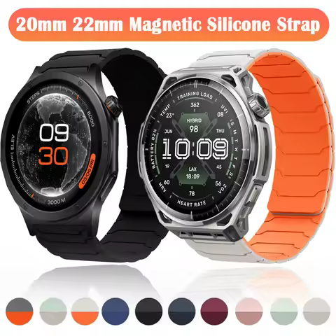 20mm 22mm Magnetic Silicone Strap for Oneplus Watch 4 3 2R Lite OPPO Watch S X3 X2 Bracelet Amazfit 