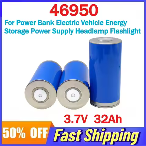 3.7V 46950 32Ah Lithium Rechargeable Battery for Power Bank Electric Vehicle Energy Storage Power Su