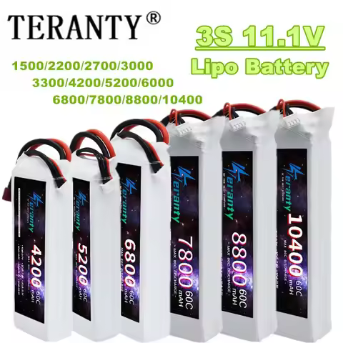 TERANTY 3S Lipo Battery 11.1V 1500/2200/2700/3000/3300/4200/5200/6000/6800/7800/8800/10400mAh For RC
