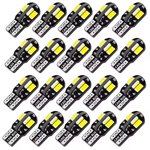 10/20PCS W5W T10 LED Bulbs Canbus 5730 8SMD 12V 6000K 194 168 LED Car Map Dome Lights Parking Light 