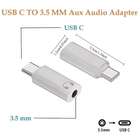 1/2/4Pcs USB C to 3.5mm Headphone Jack Adapter, Audio to USB c Adapter,Type C to Aux Audio Dongle fo