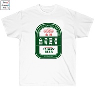 Taiwan beer T-Shirt taiwan beer Creative Loose Wine Label Young Men Women Pure Cotton Plus Size Top 
