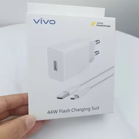 44W EU Plug Flash Charger For Vivo V29 V27 V25 V23 X70 X60 X50 Pro iQOO Z7 Z6 Neo 6 5 Fast Charging