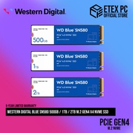 Western Digital Blue SN580 500GB / 1TB / 2TB M.2 Gen4 X4 NVME Solid State Drive
