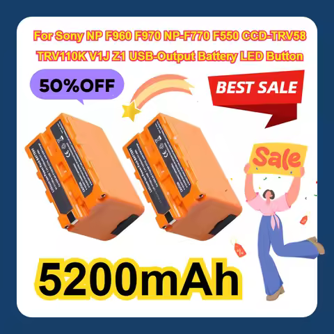 NP-F750 For Sony NP F960 F970 NP-F770 F550 CCD-TRV58 TRV110K V1J Z1 USB-Output Battery LED Button 52