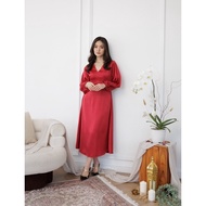 Heba Christmas Dress / Hijab Friendly / Women's Satin Clothing DRS C014 By D 4 you