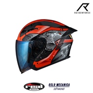 หมวกกันน็อค Real Helmet Oslo Mecanica สีดำแดง