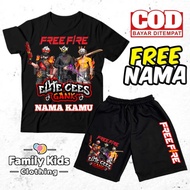 MERAH (FREE Name) UNISEX CHILDREN'S T-SHIRT AND PANTS SET SG FREEFIRE SG RAPPER & SG OPM RED CHILDRE