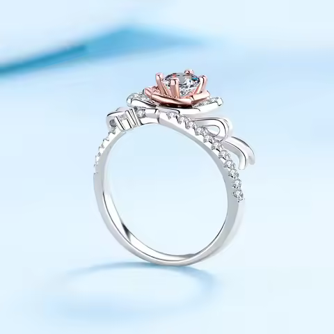 Luxury Moissanite Ring 18K White Gold Luxury Rings for Women Child Rose Gold Platinum Pt950 0.5 Cara