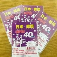 Lucky SIM 日本/韓國 8日 4G LTE 漫遊數據無限SIM 卡