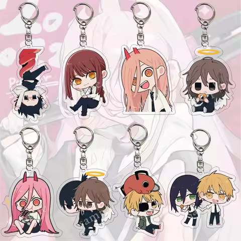 Chainsaw Man Anime Keychain 5 5CM Acrylic Pendant Denji Makima Power Aki Hayakawa Kobeni Anime Acces
