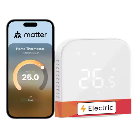 Meross Smart Matter Thermostat MTS215 for Electric Heating System Works with Apple Home, Alexa, Goog