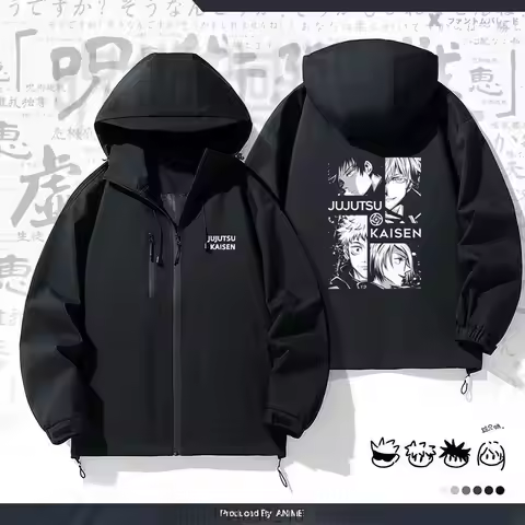 Fushiguro Megumi Gojo Satoru Itadori Yuji Anime Long Sleeve Jacket Unisex Coat Hooded Sweatshirt Cos