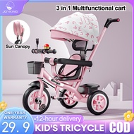 Ready Stock Bicycles Kids 1-6Year Kids Bike Stroller Baby with Push Handle Canopy Toys Tricycle basi