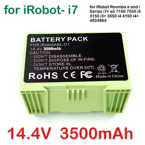 14.4V 2600mAh/3500mAh Battery for iRobot Roomba e Replacement Lithium Ion and i Series i7 7150 7550 