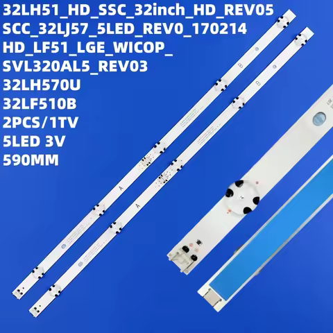 2Pcs/set 590mm LED Backlight Strip 32LH510B 32LF510B 32LH590U 32LH519U 32LH51HD 32LH516A SVL320AL5 3