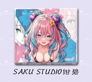 SAKU STUDIO Saki Glass Mousepad เต็มจอ ดีไซน์ Anime สำหรับผู้เล่นเกมระดับมืออาชีพ ขนาดใหญ่ ความเร็วส
