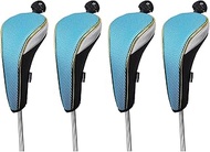 Andux 4Pcs/Set Gold Golf Hybrids Club Head Covers with Dial No. Tag MT/HY12