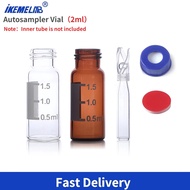 IKEME 100 Pcs HPLC Chromatography Autosampler Vial 9-425 Laboratory Glass Reagent Bottle 2ml Transpa