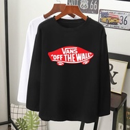  T-shirt ootd viral Vans lengan panjang perempuan lelaki long sleeve tshirt women men kain cotton #Muslimah