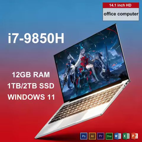 Computer PC Core i7 laptop Portable laptops i7 8650U/9850H laptop computer 14.1-inch Office laptop 1