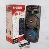 QS-222 2X8 16inch Super Bass Karaoke Portable Wireless Bluetooth Speaker Party LED Light Speaker Wit