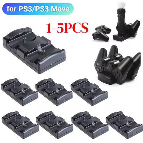 Game Controller Charging Station Professional Charging Cradle Dock Station for PS3/PS3 Move Wireless