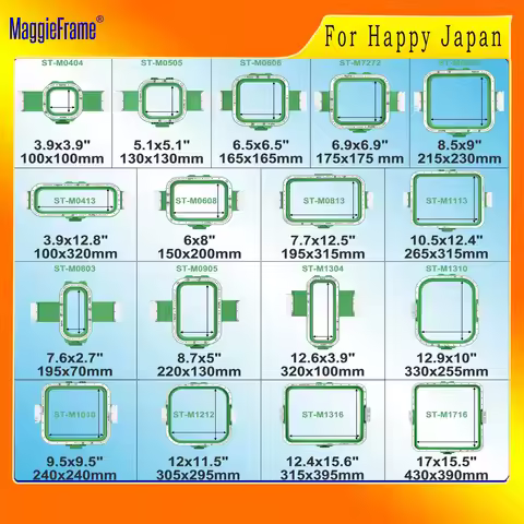 Maggieframe Mighty Hoop Magnetic embroidery frame for Happy Japan HCS2-1201/02 HCH-701P HCD3E HCU-15