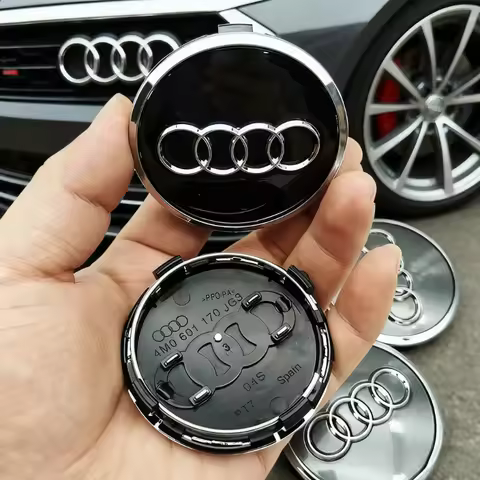 4Pcs Audi A3 A4 A5 A6 A7 A8 S4 S6 Car Styling Wheel Center Cap Emblem Hub Covers Badge Black Gray 61