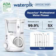 Waterpik WP-670 Aquarius® Family Professional Mouthwash Water Flosser Plug with cord jet with 7 rotation Tips 10 Pressure settings 651ml Capacity 90s water flow (Portable Oral Dental Teeth Tongue Cleaner with 1 Year Warranty)