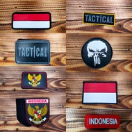 MERAH Garuda Rubber Patch, Red and White Flag, Round Scull Flag, Indonesian Flag,/, Velcro Rubber Em
