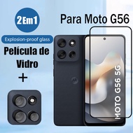 2 in 1 Moto G56 Tempered Glass Screen Protector For Motorola G75 G35 G15 4G 5G Glass Protection Film