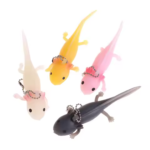 Cute Axolotl Keychain Decompression Toys Pet Animal 4 Colors Charm Pendant Keychains for Salamander 