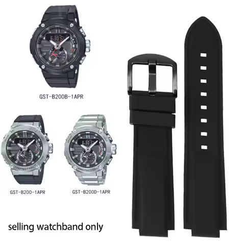 Silicone Watch Band Straps For Casio GST-B200 Series New G-steel Men Sports GST B200 Bracelet with W