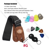 Guitar Accessories Kit Set Guitar Capo / Guitar Picks /Guitar Strap/ Tuner / Fingertip Protector /Gu