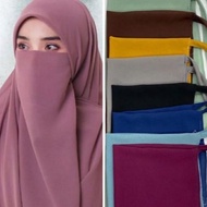 PURDAH MURAH 2LAYER CHIFFON NIQAB TALI MUSLIMAH [Zie Fashion]