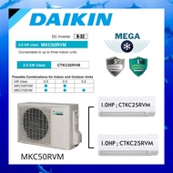 DAIKIN MULTI-SPLIT AIR COND R32 INVERTER [OUTDOOR MKC50RVM 2.0HP] + [2 UNIT 1.0 HP CTKC25RVM]