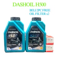 DashOil High Performance H500 4T 15w50 1L Semi Synthetic SN Motorcycle Engine Oil Minyak Hitam