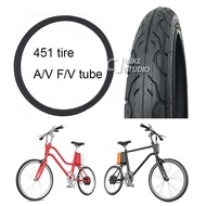 ☄451 size tire for C1 bike 20 inch tire with F/V A/V tube 451 bicycle tire rT