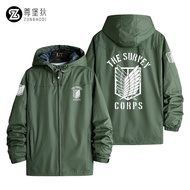 Zunbao Di Survey Corps Attack on Titan เสื้อแจ็คเก็ตมีฮู้ดสําหรับวัยรุ่นโพลีเอสเตอร์ 100% ความยาวย่อ