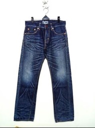 30-31腰 Edwin 503 BLUE TRIP 刷紋 深藍低腰牛仔褲 (200403)