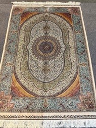 Persian silk on silk carpet size 118x175 cm 3.93x5.83 ft made in Iran 🇮🇷