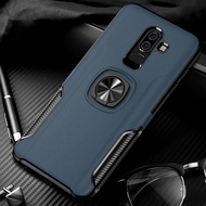 MyLine For Samsung Galaxy J8 2018 Armor Case PC + TPU Dual Protection Shell With Car Metal Ring Holder Hard Back Cover