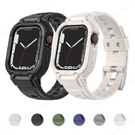 Strap + Case Sport Rubber For iWatch 44Mm 41Mm 40Mm 45Mm Transparent Silicone Cover Band iwatch Series 8 7 Correa 6 SE 5 4