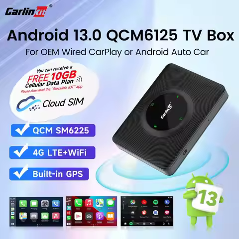 CarlinKit CarPlay Ai Box Android 13 QCM6125 8 cores Android TV Box Wireless CarPlay Android Auto Pla