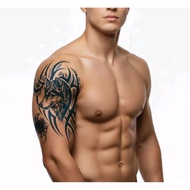 [ SEMI PERMANENT ] temporary tattoo ZR-013 WOLF HEAD size 21x15 temporary tattoo sticker lasts up to