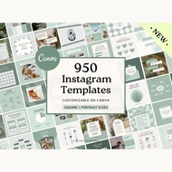 950+ Canva Instagram Templates Green Minimal Template IG Clean Neutral untuk Post, Story, Carousel
