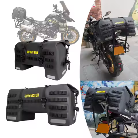 SOYAVISION 50L 80L Motorcycle Waterproof Tail Bag Travel Outdoor Luggage Bag Motorcycle Seat Bag