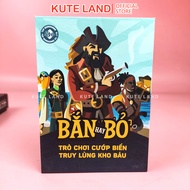 Board Game Bắn Hay Bỏ - Trò chơi Cướp biển truy tìm kho báu 102 thẻ bài cứng cáp
